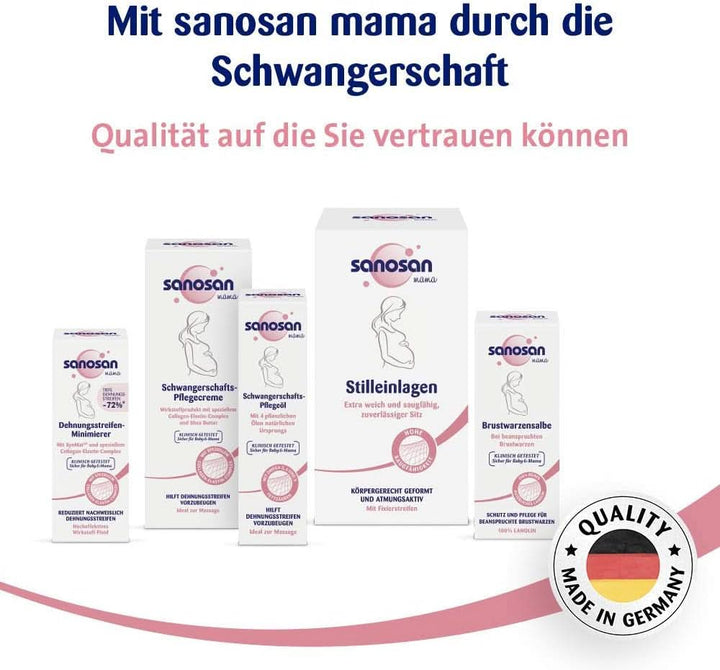 Sanosan Stretch Mark Minimiser, testat clinic - dovedit a reduce vergeturile după sarcină, fără ulei de parafină, coloranți, siliconi, 75 ml Cosmetice si Infrumusetare Naty Shop