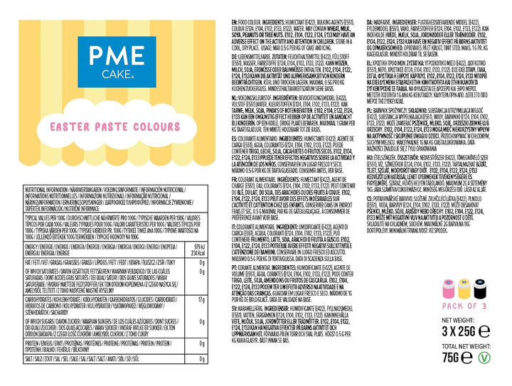 Kit de colorat pentru tort de Paște, set de 3 (75 g)