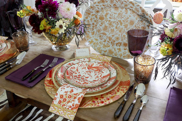 Șervețele de prosop pentru oaspeți din porțelan aurit, coral, 15 bucăți per pachet