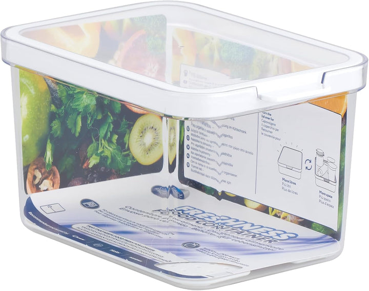 CARE + PROTECT Recipient inteligent pentru alimente, perfect stivuibil, organizator pentru frigider, protejează alimentele de umiditate, păstrează alimentele proaspete mai mult timp, 2,15 l Cutii depozitare alimente Naty Shop 2,15 L