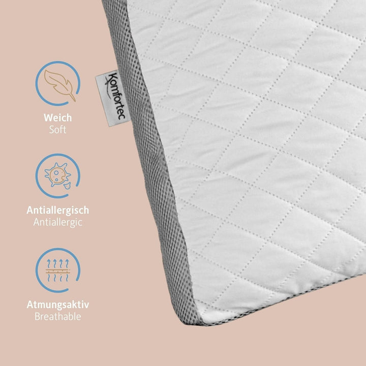 Pernă 40X80 cm din microfibră, pernă lavabilă, pernă respirabilă pentru dormit lateral, pernă de pat pentru alergici și toate pozițiile de dormit, gri Perne standard Naty Shop