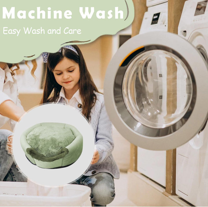 Pat pentru pisici, peșteră, pat lavabil pentru pisici, pat pentru animale de companie, moale, confortabil, cort, așternut pentru pisici, pat cald, peșteră pentru pisici, pat calmant pentru pisici și câini mici care dorm (verde)