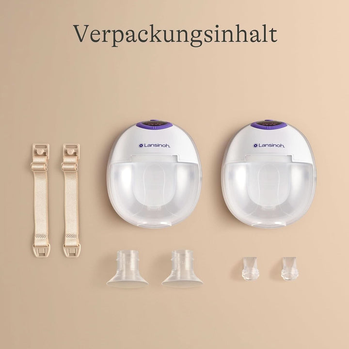 Lansinoh Tragbare Elektrische Doppelmilchpumpe – Freihändig Und Leise Abpumpen Ohne Kabel & Schläuche – Wiederaufladbarer Akku – Einfache Bedienung & Reinigung - Handsfree Accesorii Hrana si Alaptare Bebe Naty Shop