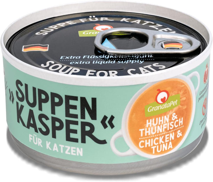 Granatapet Suppenkasper Multipack 6 varietăți, 12 X 70 G, Gustări pentru pisici, Răsfățuri pentru hidratare suplimentară, Supapă împotriva foametei mici, Hrană pentru pisici fără cereale și fără zahăr adăugat