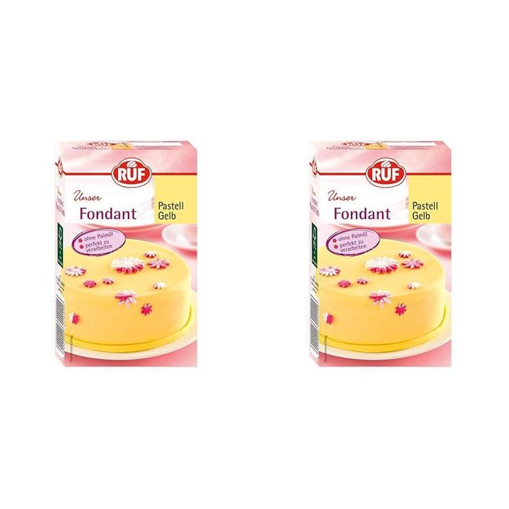 RUF Fondant, potrivit pentru modelarea figurilor, florilor și literelor, 250 grame Glazuri si Decor Naty Shop Galben 2 x 250 grame