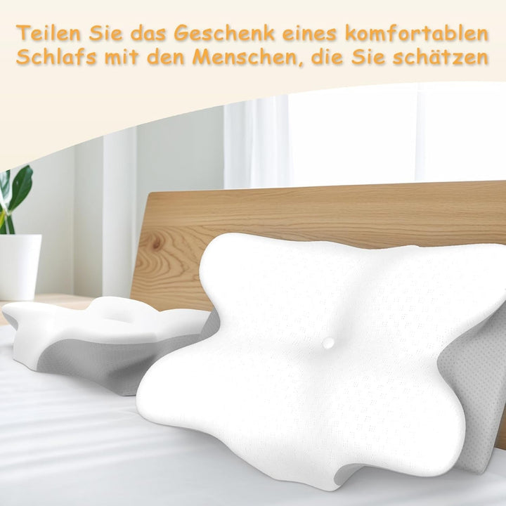 Pernă cervicală din spumă de memorie ergonomică pentru gât cu capac detașabil, lavabil, pentru somn ortopedic, dureri de gât și dureri abdominale (55X35X13 Cm) Perne ortopedice cervicale Naty Shop