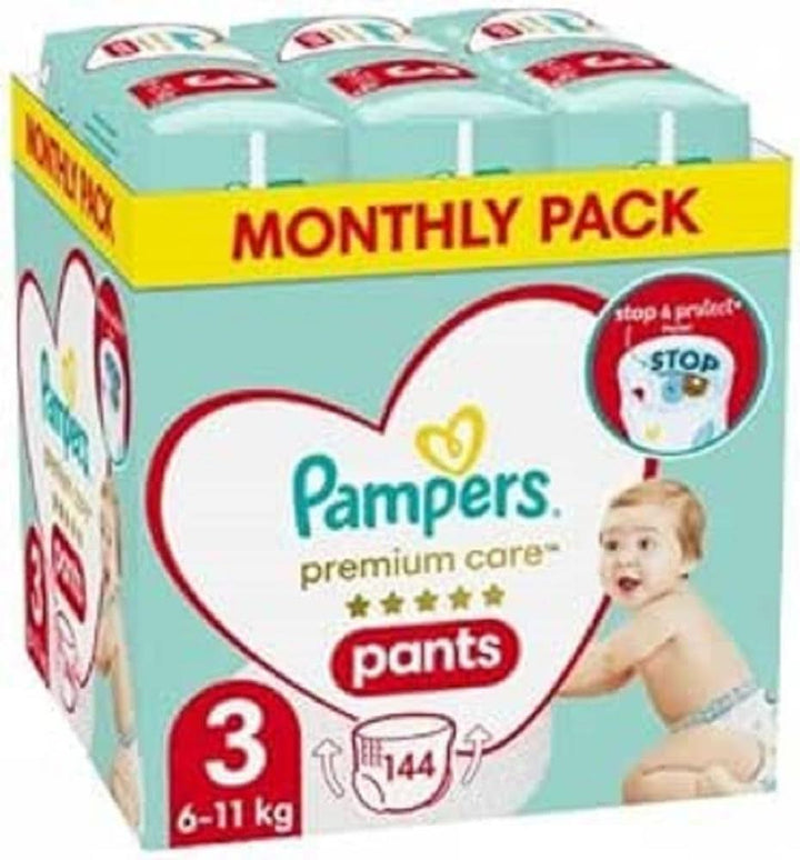 Pampers Pants scutece tip pantaloni cu antiscurgere Stop & Protect la spate Mama si Copilul Naty Shop Marimea 3 (1 pachet)