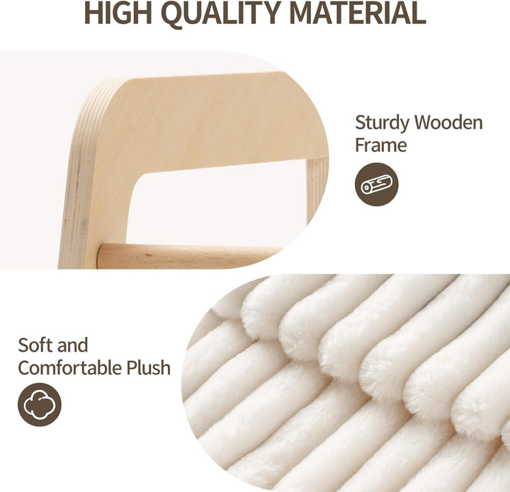 MEWOOFUN Canapea extensibilă moale pentru pisici mari și pisoi, pat robust pentru pisici, pat detașabil lavabil pentru câini mici, 56 x 45 cm (bej, M)