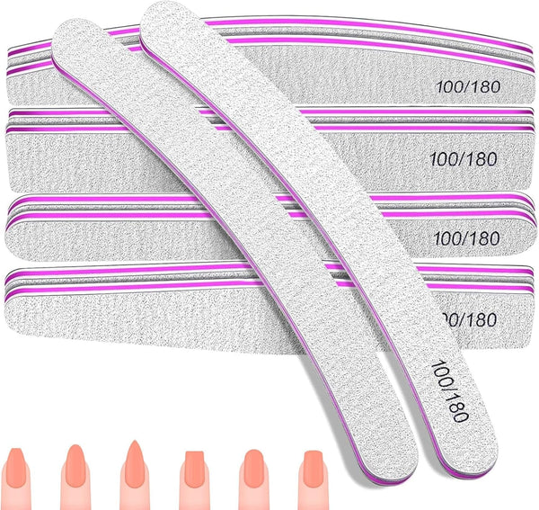 Set pile de unghii 100/180, pile pentru unghii cu gel, set pile de unghii, pilă de unghii, pilă de unghii cu gel, pentru unghii cu gel, manichiură și pedichiură, animale de companie (5 piese, 5 stiluri)