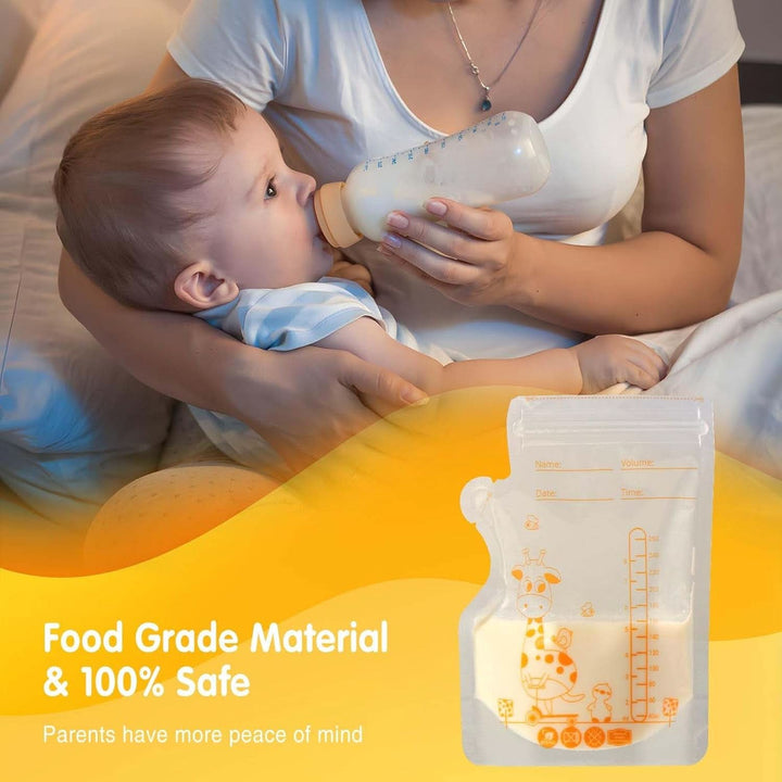 Vinabo 50 Stück Muttermilchbeutel, 250Ml Bpa-Frei Muttermilch Aufbewahrung Bag, Milchbeutel Für Muttermilch Mit Ausgießer Für Das Stillen, Selbststehender, Kann Eingefroren Werden, Vorsterilisiert Accesorii Hrana si Alaptare Bebe Naty Shop