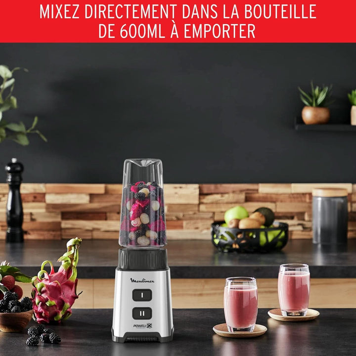 Blender Pulseo LM17GD, 400 W, 4 lame, 700 Ml, Recipient portabil 600 Ml Bucatarie Naty Shop
