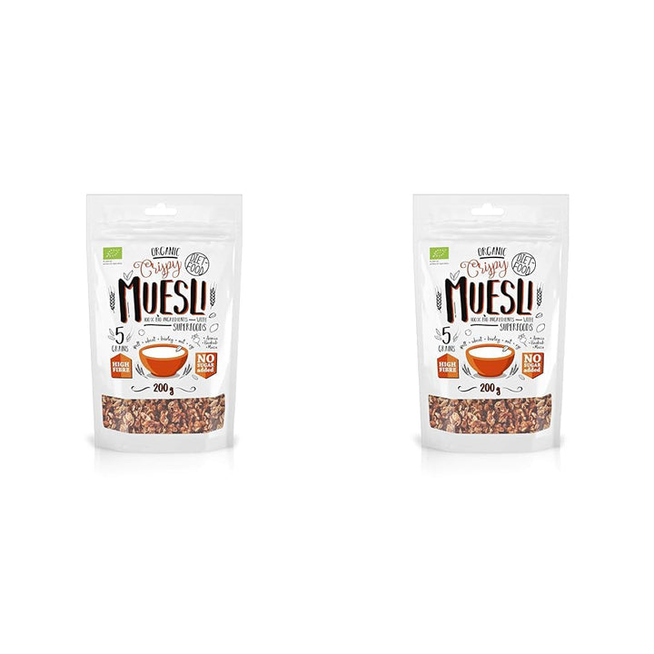 DIET-FOOD Keto Granola Mit Himbeere Low Carb Und Fettarm Glutenfreies Granola Frühstücksmüsli Non-Gmo Snack Ohne Zuckerzusatz 200G 1Er Pack Cereale Naty Shop 200 G (2Er Pack) Bio Muesli Crunch With Superfoods