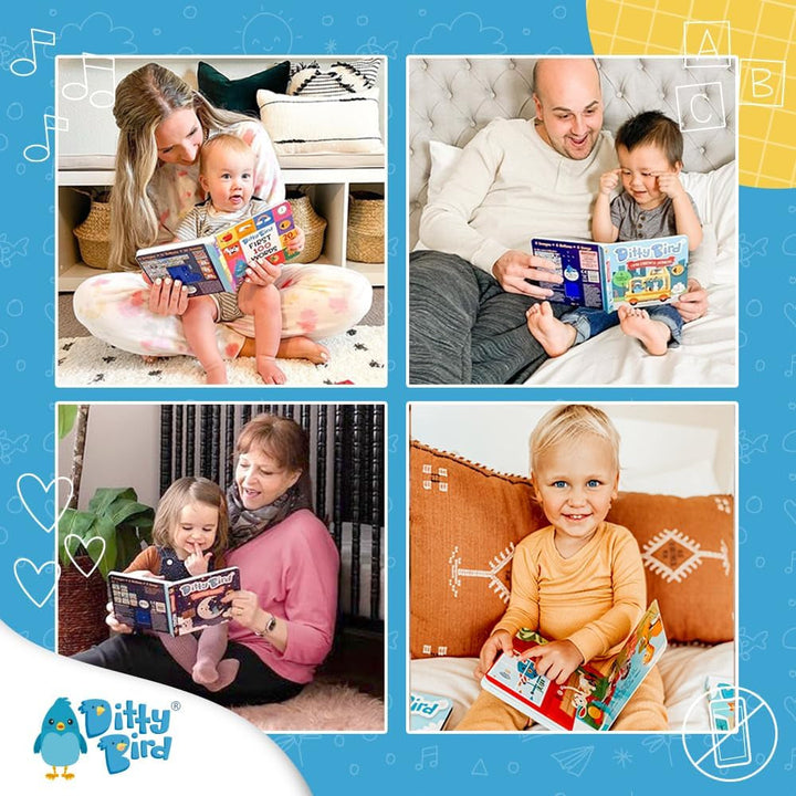 Ditty Bird Baby Nursery Rhymes - Jucărie pentru copii cu 6 butoane sonore pentru învățarea limbii engleze. Carte de cântece interactivă cu cântecele preferate. Perfectă pentru copiii bilingvi de la vârsta de 1 an. Jucarii Bebe Naty Shop