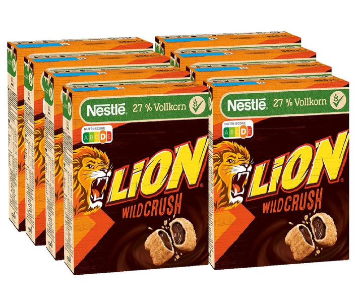 Cereale LION Wildcrush, ciocolată și caramel Cereale pentru micul dejun, pachet de 8 x 360 grame Naty Shop Default Title