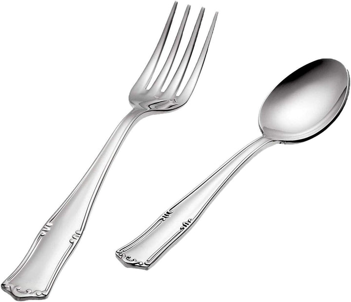 Set de tacâmuri Bavaria Moka, oțel inoxidabil, de culoare argintie, se poate spăla în mașina de spălat vase Bucatarie Naty Shop