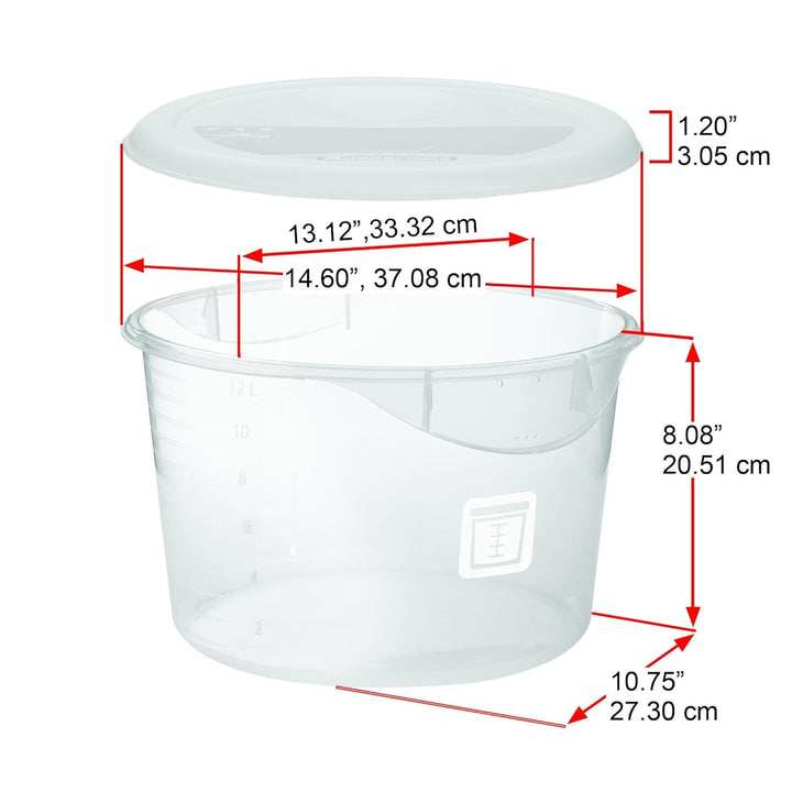 Capac pentru recipiente de depozitare a alimentelor, rotund, roșu, 11,4 L Cutii depozitare alimente Naty Shop