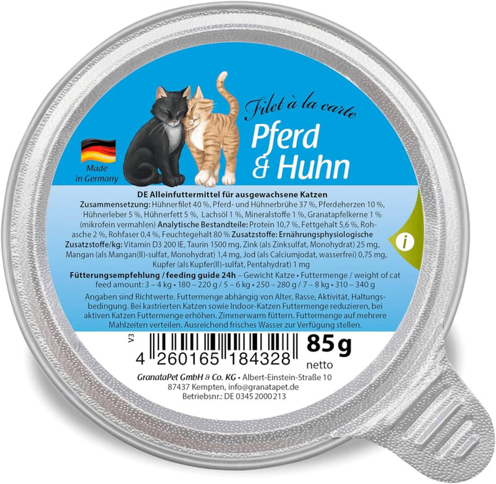 Granatapet Filet À La Carte Pui PUR, hrană umedă pentru pisici, bucăți de file fără cereale, hrană pentru pisici fără zahăr adăugat, conținut ridicat de carne, 6 X 85 G
