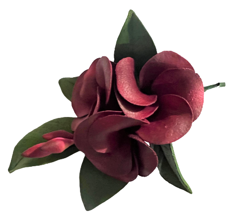 Decoratiuni din zahar, Buchet de flori Plumeria bordo Nati Shop