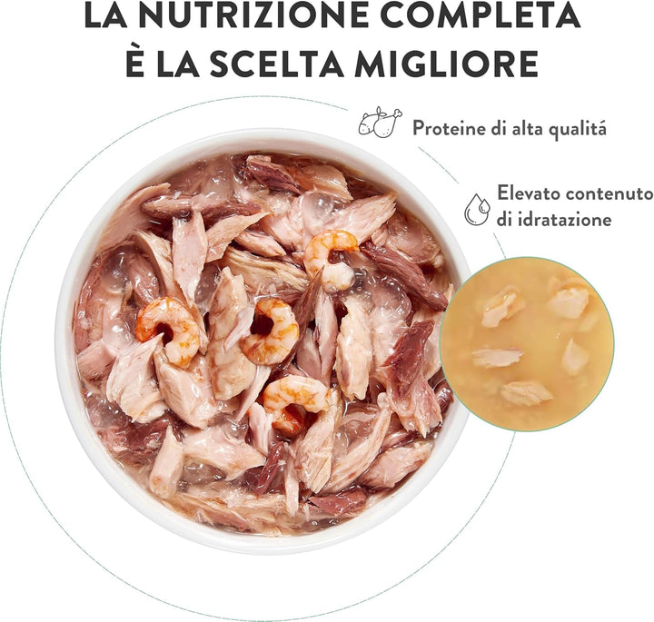 , Ton cu jeleu de șuncă, Hrană umedă completă pentru pisici, Cu adaos de vitamine, 100% naturală, 6 cutii a 85 G