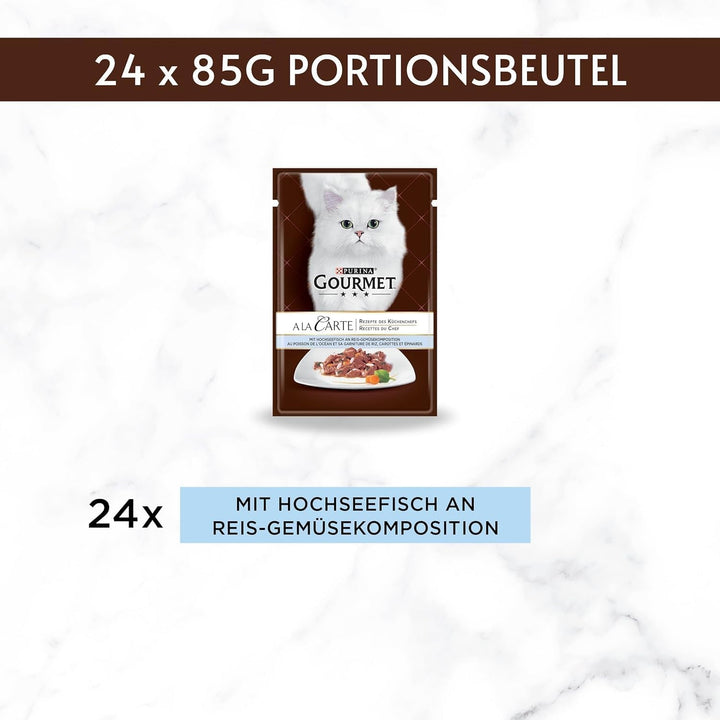 Gourmet a La Carte Hrană umedă pentru pisici, cu pește oceanic, orez și legume, 26Pack (26 X 85G)