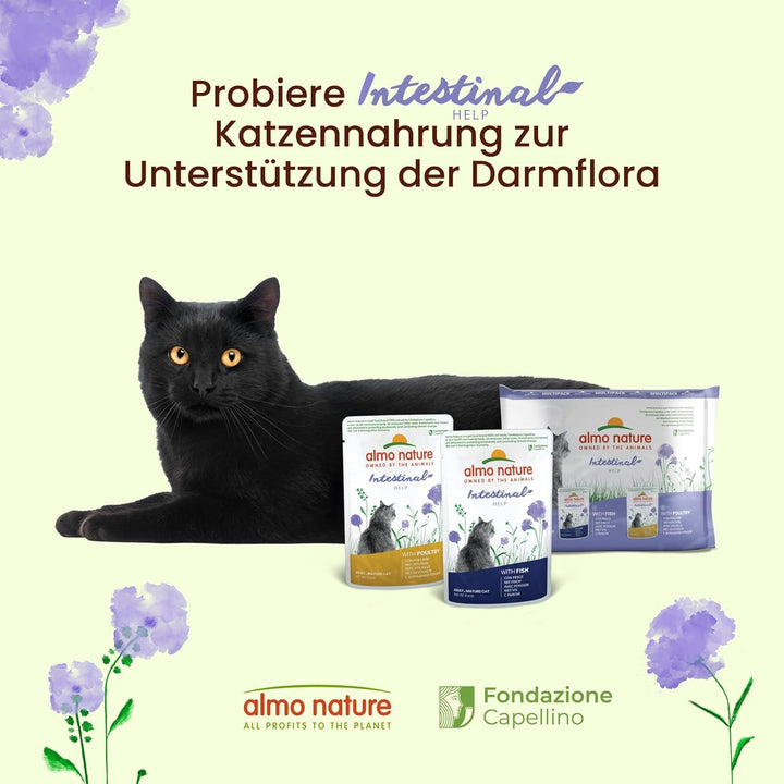 Almo Nature Holistic Intestinal Help - Hrană umedă pentru pisici adulte - Cu pește - 70G, pachet de 30