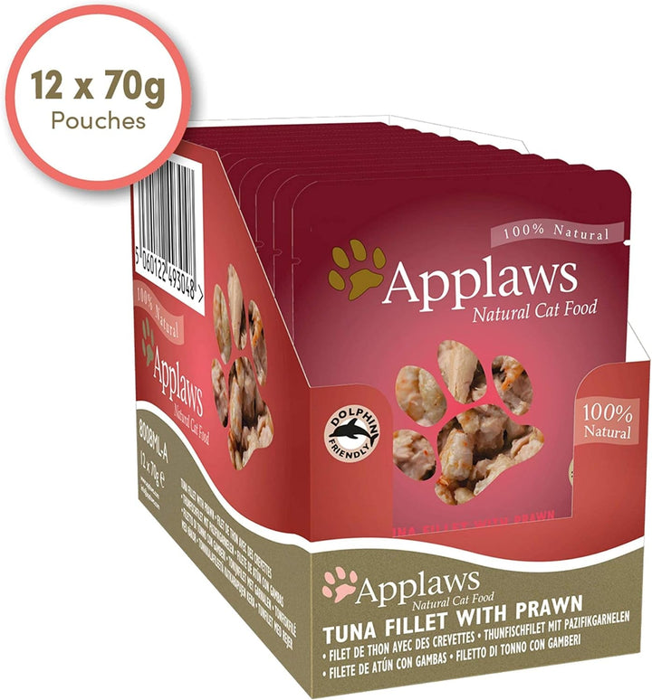 Applaws Premium Natural Cat Food Wet, Tuna Fillet With Anchovies in Broth 70G portion bag (12X70G) + Premium Natural Cat Food Wet, 70G portion bag (12X70G)