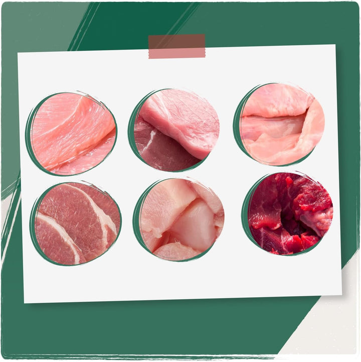 Venandi Animal Premium Hrană umedă pentru pisici, Tasting Pack III, pui, curcan, vită, pui + iepure, vițel, curcan, 6 X 400 G, fără cereale și naturală, 2.4 Kg