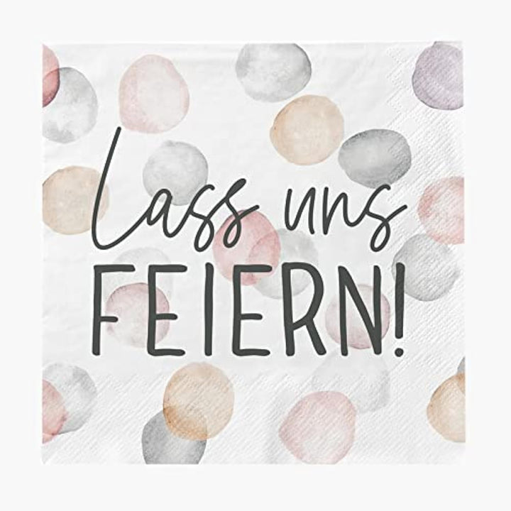 Șervețele Grafik-Werkstatt cu dicton | 20 bucăți | 12,5 X 12,5 cm | alb | bună ziua