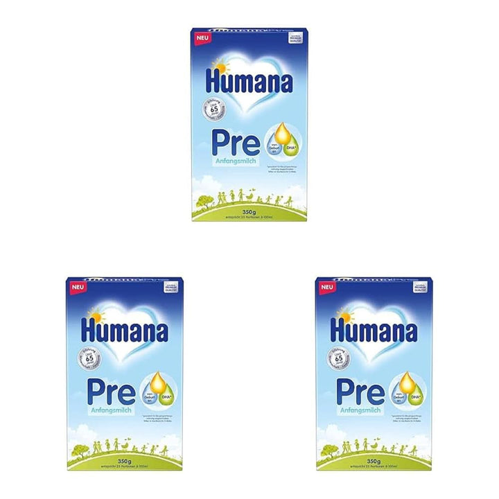Lapte Humana Initial PRE, de la nastere, lapte praf pentru sugari, numai cu DHA si lactoza, 750 g Naty Shop 3 x 350 grame Lapte praf