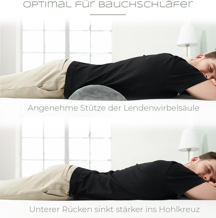 Pernă lombară ergonomică pentru pat și canapea - Pernă lombară pentru susținerea spatelui atunci când stai întins - Pernă lordose pentru coloana lombară - Pernă de susținere lombară pentru spate, Pernă de susținere lombară - GREY Perne lombare Naty Shop