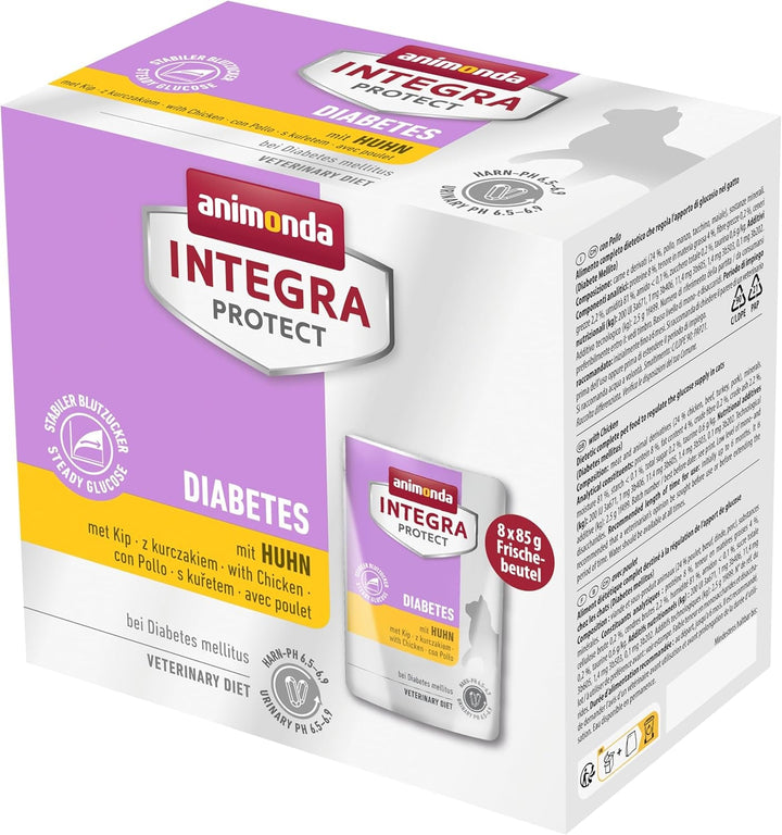 Animonda INTEGRA PROTECT Hrană umedă pentru pisici cu diabet zaharat cu curcan (24 X 85G), recomandată de veterinar pentru diabet zaharat, dezvoltată împreună cu veterinari pentru pisici adulte