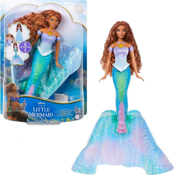 Mattel Disney Princess Ariel Doll, Inspirată de filmul Mica Sirenă, Transformare: Jucărie om-sirenă, Mobil, Cadouri Disney, Jucării de la 3 ani, HLX13 Papusi Naty Shop Titlu implicit
