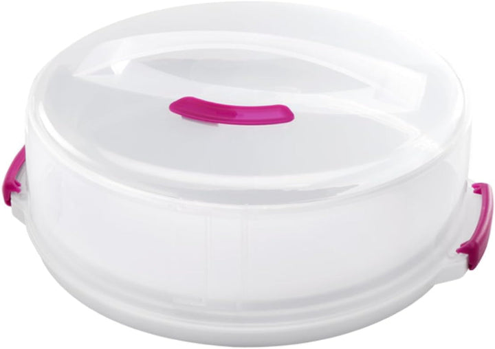 Recipient pentru prăjituri Metaltex, reglabil pe înălțime, polipropilenă, alb/transparent, ⌀ 30 cm, înălțime reglabilă de 8 și 15 cm Cutii depozitare alimente Naty Shop 30 X 30 X 15 Cm