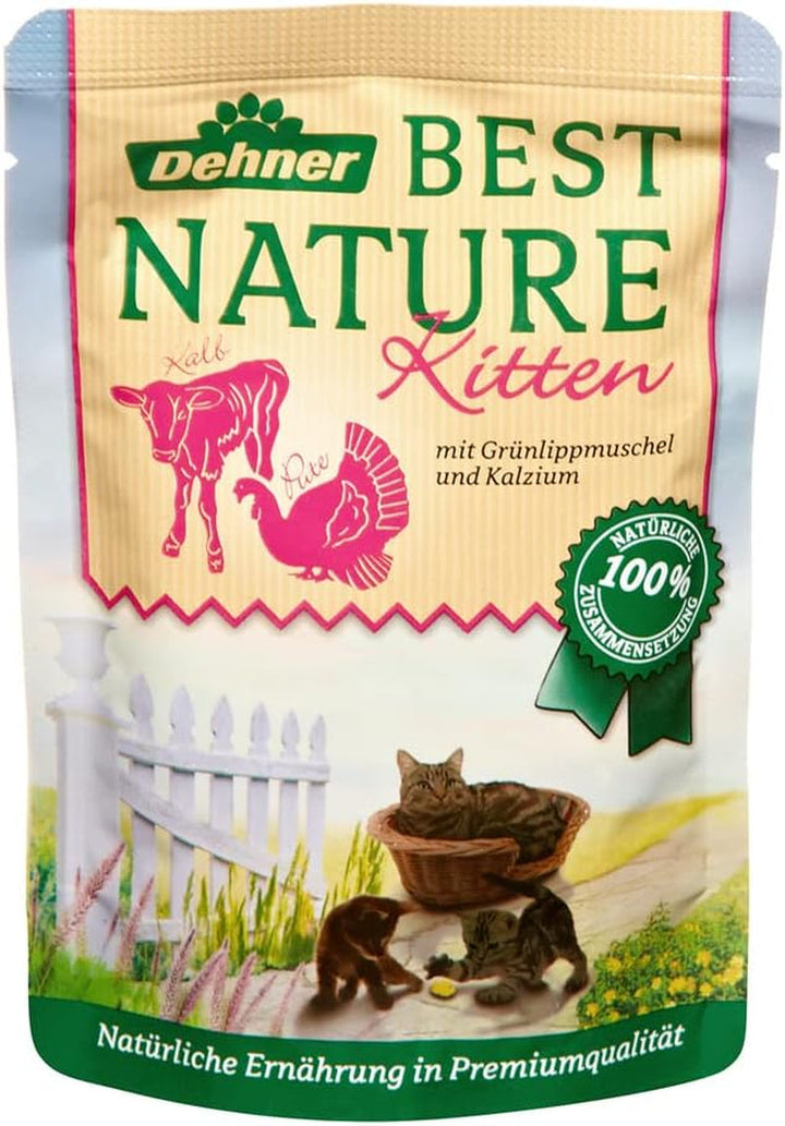 Dehner Best Nature Cat Food Senior, hrană umedă, pentru pisici mai în vârstă, miel, pungă 16 X 85 G (1,36 Kg)