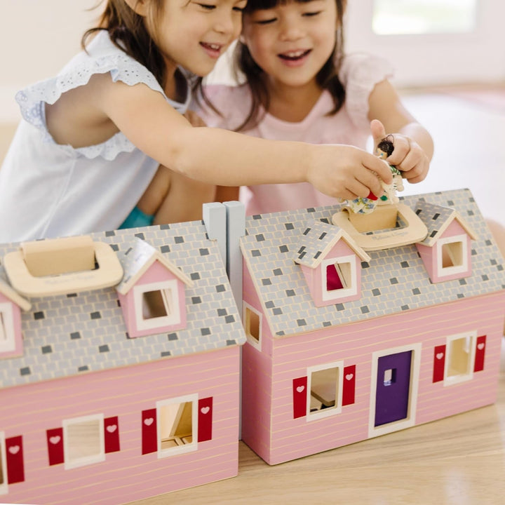 Casa de păpuși Melissa & Doug de pliat și luat cu tine | Casă de păpuși și păpuși | Playsets | 3+ | Cadou pentru băieți sau fete Casute de papusi Naty Shop