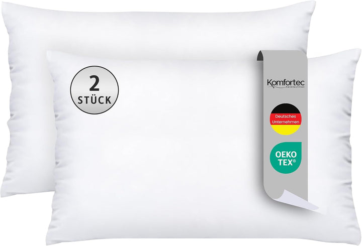 Pernă 80X80 Cm set de 2, pernă certificată Oeko-Tex cu umplutură de pernă 1000G, potrivită pentru alergici, lavabilă Perne standard Naty Shop 50X75 Cm pachet dublu Clasic