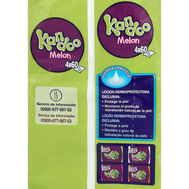 Rezerva șervețele de curățare, pepene parfumat, 4 x 60 bucăți Servetele Umede Bebelusi Naty Shop