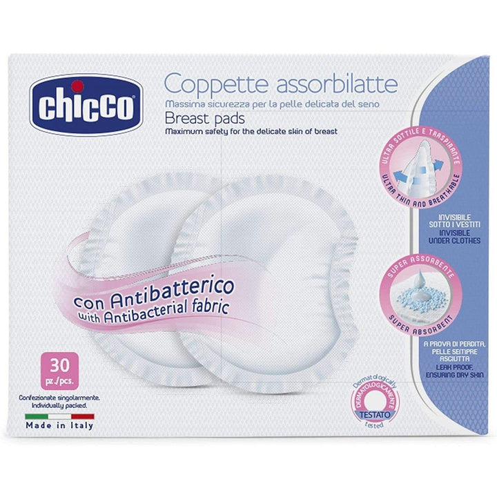Chicco tampoane de protecție pentru mameloane, antibacteriene, 4 săptămâni, 120 bucăți Accesorii Hrana si Alaptare Bebe Naty Shop