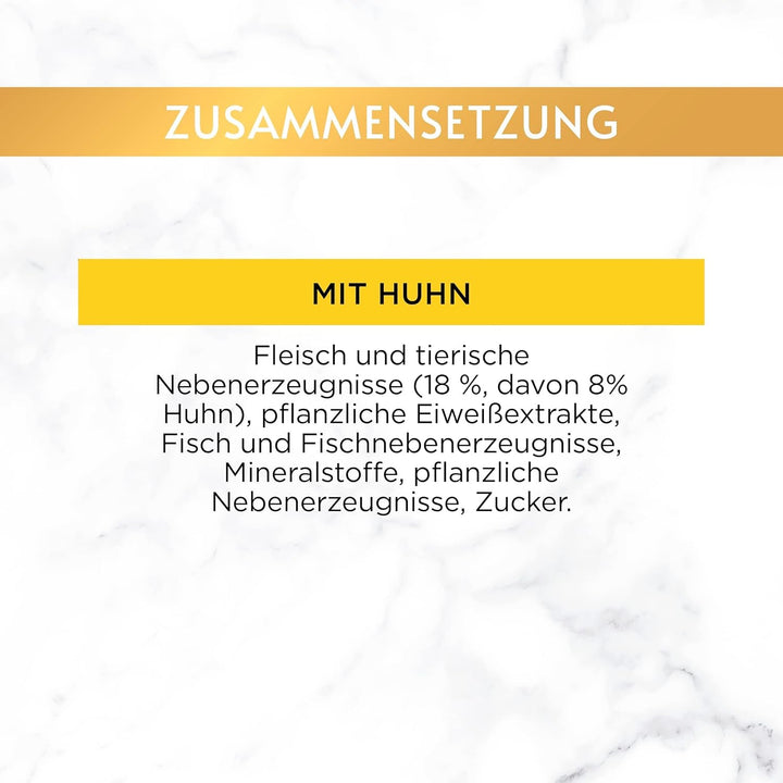 Gourmet Gold Juicy Fine Strips, hrană umedă pentru pisici, cu pui, 12Pack (12 X 85G)