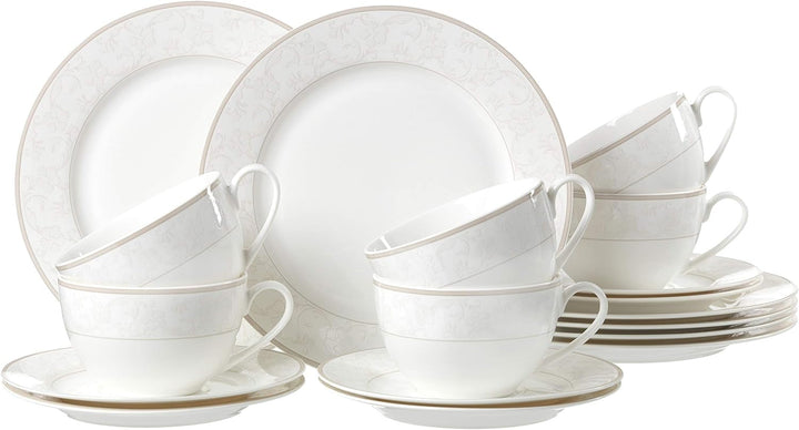 Ritzenhoff & Breker Kaffeeservice Isabella, 18-Teilig, Fine-China-Porzellangeschirr, Weiß Mit Ornamenten, 37 X 26 X 25 Cm Seturi vesela masa Naty Shop Kaffeeservice