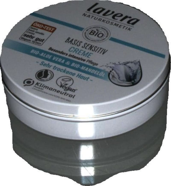 Lavera Basis Sensitiv, îngrijire intensivă pentru pielea uscată cu Aloe Vera si ulei de migdale, 150 ml Naty Shop