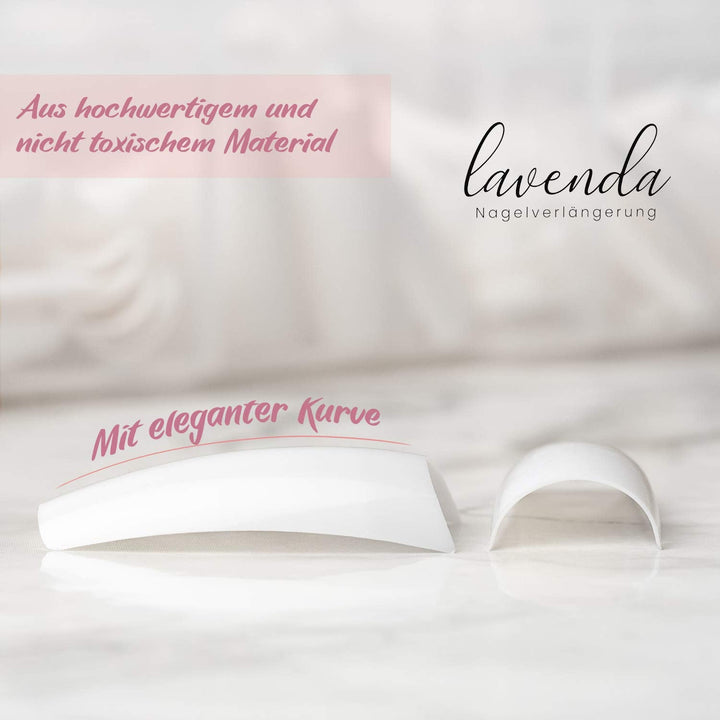 ® Unghii artificiale pentru lipire 500 bucăți Unghii false - Unghii stabile pentru unghii cu gel - Unghii cu calitate de studio (culoare naturală)