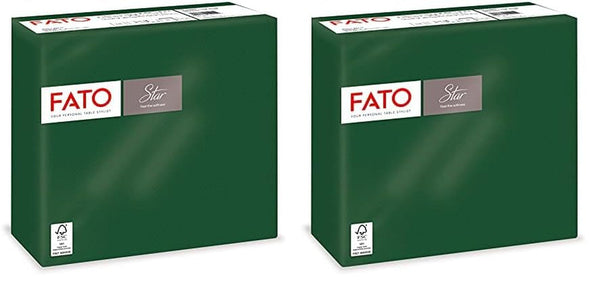 - Șervețele de hârtie de unică folosință, Softness And Softness, pachet de 40 de șervețele, dimensiune 38X38 pliate în 4, 2 straturi, culoare verde pădure, 100% hârtie din celuloză pură, certificate Fsc (pachet cu 2)