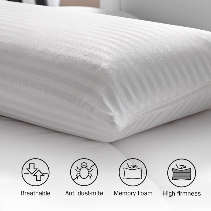 Pikolin Home - Pernă viscoelastică, Protecție împotriva acarienilor, Cu husă dublă, Fermitate medie, 40 X 70 cm, Înălțime 15 cm, Alb Perne standard Naty Shop