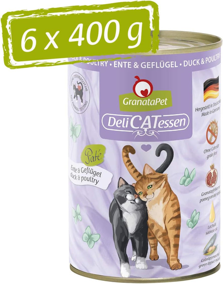Granatapet Delicatessen Chicken PUR, hrană umedă pentru pisici, hrană fără cereale & fără zahăr adăugat, hrană pentru pisici cu conținut ridicat de carne & uleiuri de înaltă calitate, 6 X 400 G