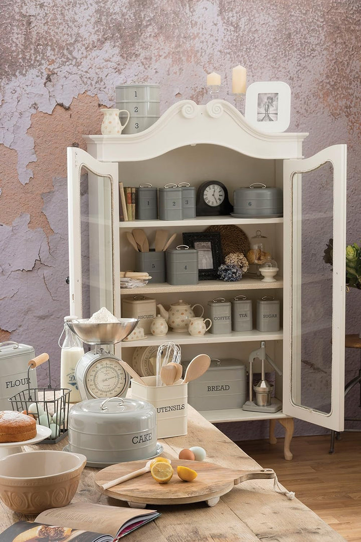 KitchenCraft Living Nostalgia recipient pentru făină, etanș, 17 x 12 x 24 cm, crem antic, crem Cutii depozitare alimente Naty Shop