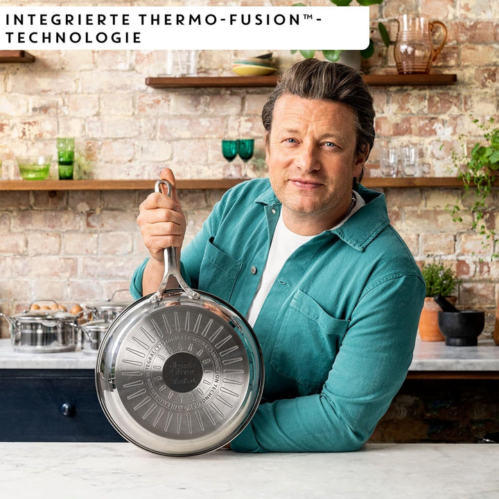 Jamie Oliver by Tefal Cook Smart tigaie 28Cm, Oțel inoxidabil neacoperit, Potrivită pentru inducție Oale si Tigai Naty Shop