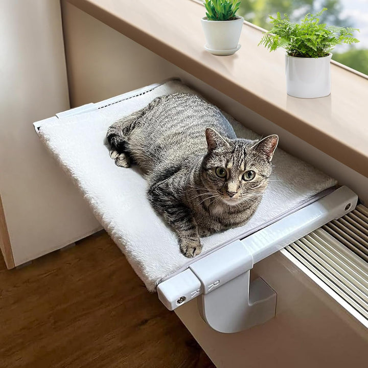 GUUSII HOME Șezlong pentru pisici, hamac pentru balcon și fereastră, pentru încălzirea radiatorului, 56 * 34,5 cm, hamac pentru pisică, șezlong pentru pisică, scaune pentru fereastră, pat pentru pisică, pervaz, șezlong pentru fereastră (S)