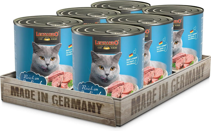 LEONARDO Hrană umedă [6X400G Sea Fish] | Hrană umedă fără cereale pentru pisici | Hrană umedă completă la conservă