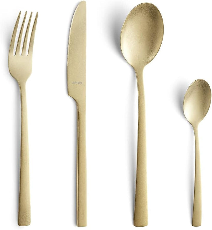 Amefa MANILLE Set de tacâmuri 16 piese, acoperire PVD, oțel inoxidabil, lamă din oțel 13/0, oțel inoxidabil 18/0 Naty Shop